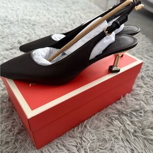 Katy Perry Collections Black Heels with Gold Accents